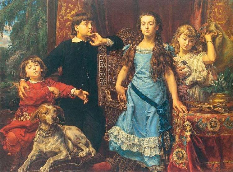 Jan Matejko Portrait of the artist's four children.